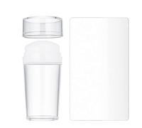 Clear Nail Art Stamper French Tip Nail Tool set, Silicone Stamping Jelly with Scraper,Nail Holder for Painting Nails Tools, Nail Art