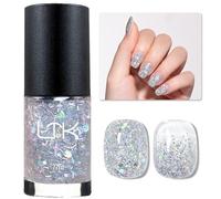 Clear Nail Polish - Glitter Nail Varnish Quick Dry - Chip Resistant & Super Sparkly Nail Polish - Reflective Clear Nail Varnish Air Fast Dry - Nail Art Manicure Salon DIY at Home