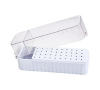 Clear Nails Art Tool Storage Box Drill Bit Container Case with 40Grids NonSlip Base for Professional Salons Hole Nails Drill Bit Holder