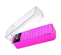 Clear Nails Art Tool Storage Box Drill Bit Container Case With 40Grids NonSlip Base For Professional Salons Hole Nail Drill Bit Holder