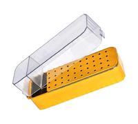 Clear Nails Art Tool Storage Box Drill Bit Container Case with 40Grids NonSlip Base for Professional Salons Hole Nails Drill Bit Holder