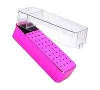 Clear Nails Art Tool Storage Box Drill Bit Container Case With 40Grids NonSlip Base For Professional Salons Hole Nail Drill Bit Holder
