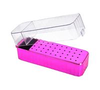 Clear Nails Art Tool Storage Box Drill Bit Container Case with 40Grids NonSlip Base for Professional Salons Hole Nails Drill Bit Holder