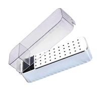 Clear Nails Art Tool Storage Box Drill Bit Container Case with 40Grids NonSlip Base for Professional Salons Hole Nails Drill Bit Holder