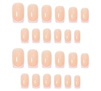 Clear Nails French False Nail Patch 24 Piece Package The Finished False Nail Removable And Reusable With Jelly Glue Semi Cured Gel Nail Wraps (Pink-B, One Size)