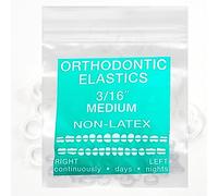 Clear Non-Latex 100 counts, Intraoral Elastic Bands Orthodontic Elastics Dental Rubber Bands Made in US Medium 3/16'', Clear