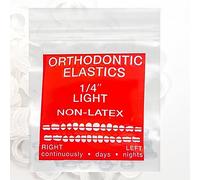 Clear Non-Latex 100 counts, Intraoral Elastic Bands Orthodontic Elastics Dental Rubber Bands Made in US Light 1/4'', Clear