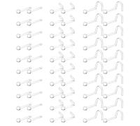 Clear Nose Stud Piercing Retainer Plastic Body Jewelry Lip Helix Septum Eyebrow Belly Cartilage Bioflex Industrial Bar L-Shape Invisible Flat Back Earring for Women Men Sport Surgery Work 60pcs 20G