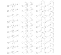Clear Nose Stud Piercing Retainer Plastic Body Jewelry Lip Helix Septum Eyebrow Belly Cartilage Bioflex Industrial Bar L-Shape Invisible Flat Back Earring for Women Men Sport Surgery Work 60pcs 18G