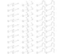 Clear Nose Stud Piercing Retainer Plastic Body Jewelry Lip Helix Septum Eyebrow Belly Cartilage Bioflex Industrial Bar L-Shape Invisible Flat Back Earring for Women Men Sport Surgery Work 60pcs 20G