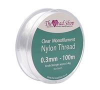 Clear Nylon Thread 0.3mm 100m - Invisible String for Hanging Decorations | Water-resistant transparent twine, 5.4kg tensile rating: windchimes, medal mounting, netting, photography props, lace, kandi