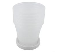 Clear Orchid Planters Pots with Saucers 6 Pack, PP Plastic, Transparent Design for Root Health and Indoor or Outdoor Plant Care(4CM)