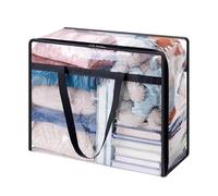 Clear Organizer Bags, Zipper Carry Bag Kit, 40L Storage Set Strong Handle Moving Design, Space Saving Style, Bedding Closet Storage Use Comforters Quilts Blankets Pillows Toys Home Organization Kit