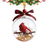 Clear Ornament Balls - PET, Hummingbird Clear Ball Shatterproof | Top Bow Hanging Decoration, Christmas Tree Ornament For Halloween, Fall, Home, Party, Family, Holiday, Wedding