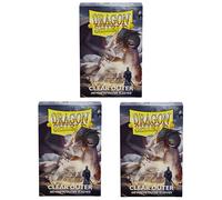 Clear Outer 100 Pcs Matte Dragon Shield :Outer Sleeves are Smooth & Tough - Compatible with Magic PKM Cards Protector Cover 3 Set