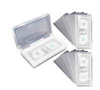 Clear Paper Money Sleeve, 100-Pack Banknote Protector Sleeves, Dollar Bill Holders with Storage Case, Transparent Protective Money Sleeve for Currency, Bills, and Collectible Notes