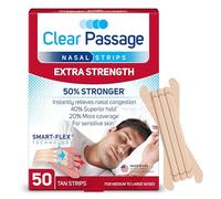 Clear Passage Nasal Strips Extra Strength, Tan, 50 Count Works Instantly to Improve Sleep, Reduce Snoring, & Relieve Nasal Congestion Due to Colds & Allergies