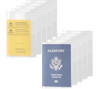 Clear Passport Cover, Waterproof Passport Protector Case, Vinyl Transparent Travel Boarding Pass Sleeve and ID Cards Holder Organizer, 10 Pack