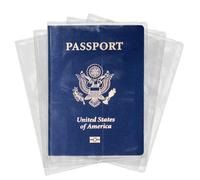 Clear Passport Protector Holder Waterproof Plastic Passport Cover Vinyl ID Protector for Travel Document Credit Card, 5 Pack, Waterproof