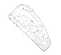Clear Pattern Making Ruler for Fabric - 5 Button Stencils, 3 Eyelet Slots + Curved Measurement Guide Acrylic Template Marking Ruler