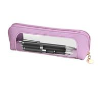 Clear Pencil Bag - Multifunctional Clear Zipper Pencil Case | Large Capacity Stationery Organizer, Cosmetic Bag for Makeup, School Supplies, Office and V Use, purple, Consulte la descripción, See