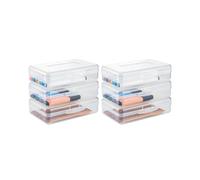 Clear Pencil Box, 6 Pack Large Hard Pencil Case Organizer, Plastic Supply Box for Crayon Brush Painting School Supplies