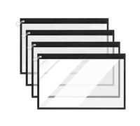 Clear Pencil Case,Plastic Wallets,Travel Toiletries Bag,4Pcs,Pencil Case for Exams,Clear Zip Bags for Travel,Makeup Organiser Bag,Document Zip Wallets for School,Makeup,Exam,Travel,Toiletries
