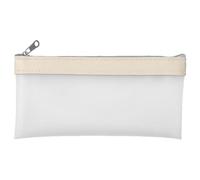 Clear Pencil Case - Transparent Pencil Case | Clear Exam Pencil Case | Clear Pen Case Bag for School Supplies | Stationary Organizer Pouches | Slim Storage Pouch for Teenagers Boys Girls, Beige.