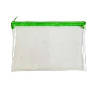 Clear Pencil Case with Zipper Transparent PVC Pencil case Clear for School Exams, Office, Ideal Stationery Organizer for Students Makeup Toiletries Bag Pencils Cases (Green)