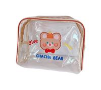 Clear Pencil for Case Fruit Cosmetic Bag PVC Makeup Travel Wash with Rabbir and Bear Pattern for Women and Girls
