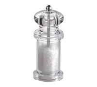 Clear Pepper Mill - Refillable Sea Salt Grinder Pepper Mill Shaker Grinder with Adjustable Coarseness | Transparent Seasoning Bottle for Peppercorns and Coarse Salt with Precision Grinding