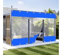 Clear Pergola Curtains Waterproof,0.5mm Pvc Transparent Side Panels,Outdoor Vinyl Curtain with Clear Tarp Panel,Weather Resistant,Partition Curtains with Eyelets,With-2xzips-1.6x2.5m(5.2x8.2ft)