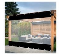 Clear Pergola Curtains Waterproof PVC Pergola Side Panels Outdoor with Eyelets 0.5mm Heavy Duty Tarpaulin for Gazebo, Porch, Customizable (Color : Black, Size : 2.5x5m)