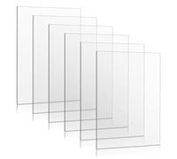 Clear Perspex A4 Acrylic Sheet 1mm Thick With Protective Film - Rigid Plexiglass for Picture Frame, Signage, Glass Painting, DIY Crafts - 297 x 210mm, 6 Pieces