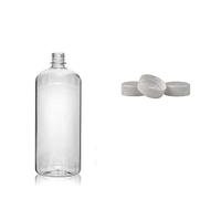 Clear PET Plastic Bottles with White Screw Caps Drinks Bottles Home Brew Beer 1000ML (100)