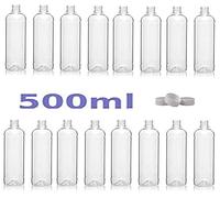 Clear PET Plastic Bottles with White Screw Caps Drinks Bottles Home Brew Beer 500ML (20)