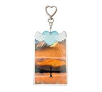 Clear Photo Card Holder Key Chain - Acrylic Photocard Holder | Cute Student Badge Sleeve | Hard Protector Case for Meal, Bus, Student, Badge Card for Girls, Teens, Adults, Kids, Fans