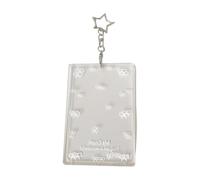 Clear Photo Display Case 3Inch Photo Card Protector Water Resistant Acrylic Case for Backpacks Bag Decoration Clear Protector with Strap