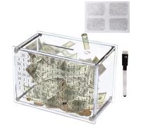 Clear Piggy Bank for Adults, Acrylic Money Saving Challenge Box ($1000/$3000/$5000/$10000), Money Bank for Cash Coin