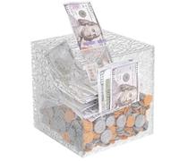 Clear Piggy Bank For Adults Acrylic Piggy Bank Square Money Box Break To Open Piggy Bank Money Saving Box Smash Money Box Transparent Acrylic Piggy Bank 12 X 12 X 12cm