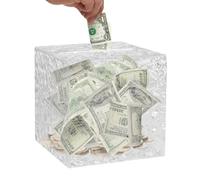 Clear Piggy Bank, Unopenable Clear Acrylic Piggy Bank Unbreakable Acrylic Money Saving Box, Change Coin Bank Transparent Money Box For Kids Boys Girls