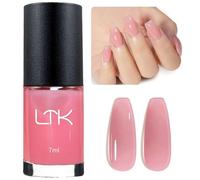 Clear Pink Nail Polish - Pink Nail Varnish Quick Dry - High Glossy Jelly Nail Polish Light Pink - Sheer nail polish Air Fast Dry - Natural & Vegan Nail Varnish Manicure Salon at Home