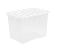 Clear Plastic 4l/7L/11L/14L/25L/32L/37L/45L/60L/80L WHAM Crystal Storage Box with Lid Multi Us Home Office & Workplace Stackable Strong Boxes (Plastic, 60L)
