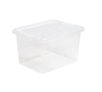 Clear Plastic 4l/7L/11L/14L/25L/32L/37L/45L/60L/80L WHAM Crystal Storage Box with Lid Multi Us Home Office & Workplace Stackable Strong Boxes (Plastic, 25L)