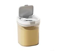 Clear Plastic Airtight Food Storage Container With Spoon For Stackable Pantry Use Transparent Jar For Grains Snacks Spices And Dry Goods Small Size 12 By 10 Cm(Medium)