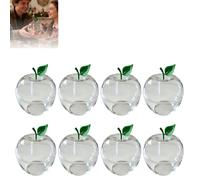 Clear Plastic Apples Shaped Storage Jars with Lids, 8 Pieces Organizers for Small Parts and Candy, Countertop Decor and Party Favor Boxes, Food Storage Container (11x10cm)