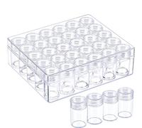 Clear Plastic Bead Storage Containers Set with 30 Pieces Storage Jars Diamond Painting Accessory Box Transparent Bottles with Lid for DIY Diamond, Nail and Other Small Items (1.85 x 1 Inch)