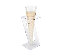 Clear Plastic Champagne Flute Stand - Perfect for Weddings, Catered Events, and Bars - Acrylic - 5ct Box - Restaurantware