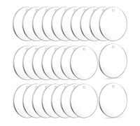 Clear Plastic Circles 50mm With Hole DIY Keychain Blanks 10PCS