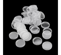 Clear Plastic Coin Holders 100pcs 22mm Round Transparent Coin Capsules with Opening for Safe Storage and Protection, 2.55mm Thick